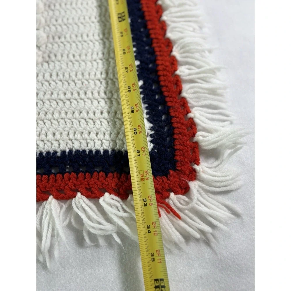 Hand Knitted Raggedy Ann & Andy Crib Blanket Afghan 3D 38